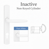 HOPPE Atlanta M1530/216N/C Inactive Swing Door Handle Set with Half Cylinder – Pure White