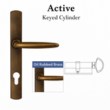 HOPPE Atlanta M1530/216N/KC Active Swing Door Handle Set with Keyed Cylinder – Oil Rubbed Brass