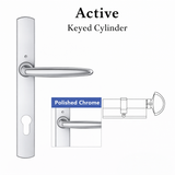 HOPPE Atlanta M1530/216N/KC Active Swing Door Handle Set with Keyed Cylinder – Polished Chrome
