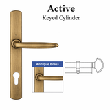 HOPPE Atlanta M1530/216N/KC Active Swing Door Handle Set with Keyed Cylinder – Antique Brass