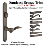 MULTIPOINT TRIM, 1-1/2 X 11 INCH, AMERICAN CYLINDER SANDCAST BRONZE HANDLESET - 921241000