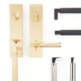 Emtek 4216 Hercules Smooth Full Length Single Cylinder Entrance Handleset - Brass Tubular