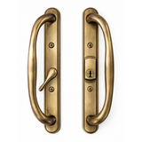 Amesbury Patio Door Handle Keyed, Antique Brass