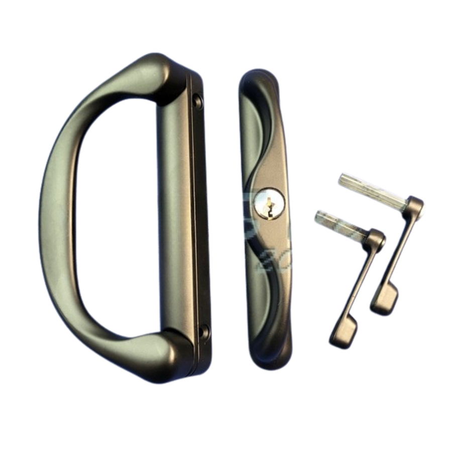 Handle Interlock Interlock Sliding Glass Door Handle Keyed, Black - 13-473BK