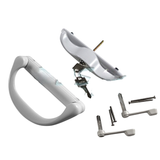 Interlock Sliding Glass Door Handle Keyed, White , 13-473WK