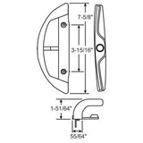 Brixwell 13-485shw Patio Door Handle Set Shield White