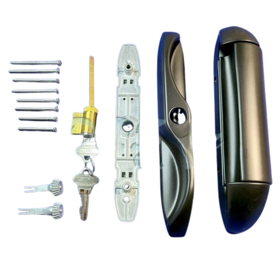 Handle Interlock Interlock Intuition Sliding Door Handle Set Keyed, 13-595BK
