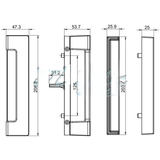 Interlock Crest Sliding Door Handle Set , White 13-709W