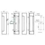 Interlock Crest 200 Series Sliding Door Handle Set , 13-738W
