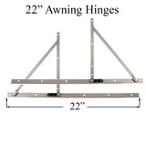 Truth 13.45 Awning Window Hinge and Track, Pairs 22" - Stainless Steel