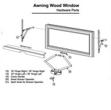 Truth 13.45 Awning Window Hinge and Track, Pairs 22" - Stainless Steel