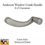 Andersen Window Improved/E-Z Casement Crank Handle - Estate Style - Distressed Nickel