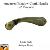 Andersen Window Improved/E-Z Casement Crank/Handle - Estate Style - Antique Brass