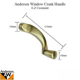 Andersen Window Improved/E-Z Casement Crank/Handle - Estate Style - Antique Brass