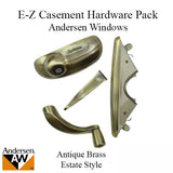 Andersen Window Hardware Pack, EZ Casement, Estate Style - Antique Brass