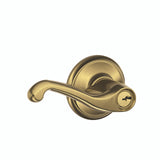 Schlage Residential F51A - Entry Lock - Flair Lever, C Keyway with 16211 Latch and 10063 Strike - Adlen Rose