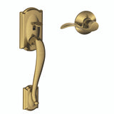 Schlage Camelot Lower Handle Set for Schlage Deadbolts with Accent Interior Lever and Decorative Camelot Rose