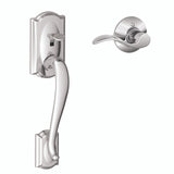 Schlage Camelot Lower Handle Set for Schlage Deadbolts with Accent Interior Lever and Decorative Camelot Rose