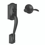 Schlage Camelot Lower Handle Set for Schlage Deadbolts with Accent Interior Lever and Decorative Camelot Rose