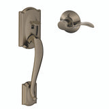 Schlage Camelot Lower Handle Set for Schlage Deadbolts with Accent Interior Lever and Decorative Camelot Rose