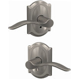 Schlage Residential FC21 - Pennant Lever Passage and Privacy Latch - Grade 2 Cylindrical Non-Keyed Lock - Camelot Rose
