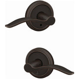 Schlage Residential FC21 - Pennant Lever Passage and Privacy Latch - Grade 2 Cylindrical Non-Keyed Lock - Indy Rose