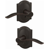 Schlage Residential FC21 - Pennant Lever Passage and Privacy Latch - Grade 2 Cylindrical Non-Keyed Lock - Camelot Rose