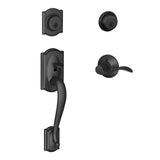 Schlage Residential F62 Camelot with Accent Lever Double Cylinder Handleset - Entrance Lock Interior & Exterior