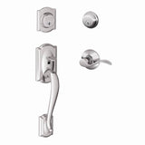 Schlage Residential F62 Camelot with Accent Lever Double Cylinder Handleset - Entrance Lock Interior & Exterior
