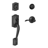 Schlage Residential F62 Camelot with Accent Lever Double Cylinder Handleset - Entrance Lock Interior & Exterior