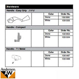 Andersen Window Crank Handle, Perma-Shield Casement - Easy Grip - White