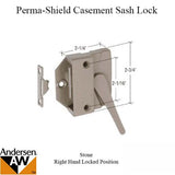 Andersen Casement Window Sash Lock, Perma-Shield 1979-95, RH - Stone