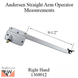 Andersen 7095 Window Straight Arm Operator and Shoe, Casement, PSC, Silver Satin