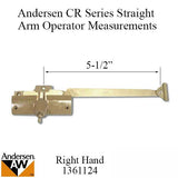 Andersen - Perma-Shield - Casement Window Straight Arm Operator RH, Wood, Single Arm, 7193-32