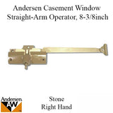 Andersen Window Straight Arm Operator Right Hand with 8-3/8 Inch Arm Length in Stone Color For Windows From 1974-1995