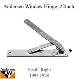 Andersen Enhanced Casement Straight Arm Head Hinge, Right Handed, 22 Inch