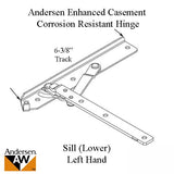 Andersen 22 Inch Enhanced Casement Corrosion Resistant Straight Arm Sill Hinge, Left