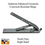 Andersen 22 Inch Enhanced Casement Corrosion Resistant Straight Arm Head Hinge, Right