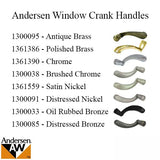 Andersen Window Improved/E-Z Casement Crank/Handle - Estate Style - Polished Brass