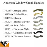 Andersen Window Improved/E-Z Casement Crank/Handle - Estate Style - Chrome