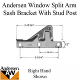 Andersen Window Split Arm Sash Bracket w/Screws &amp; Stud - Right