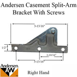 Andersen Perma-Shield Casement Windows - Split Arm Bracket w/screws - Corrosion Resistant - Right