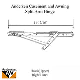 Andersen Awning/Casement Left-Hand Split Arm Head Hinge