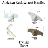 Andersen E-Z Casement Window Crank Handle T Metal Stone Window Handle