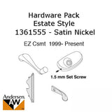 Andersen Window Hardware Pack, EZ Casement, Estate Style - Satin Nickel