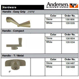 Andersen Window Crank Handle, Perma-Shield Casement, Easy Grip Classic - Stone