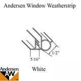 Andersen Window Weatherstrip Bulb/Stile/Left and Right, PSC Casement Stile - White