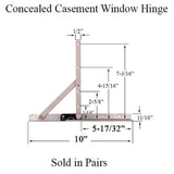 TRUTH CASEMENT HINGE 5-17/32 OPENING- PAIRS