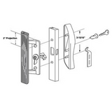Sliding Patio Glass Door Handle Set Keyed Reversible Handing