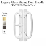 Legacy Sliding Glass Door Handle, CENTER Thumb Turn - Choose Color